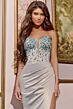 Jovani D5076 Beaded Corset Side Slit Glitter Dress