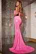 Jovani D5079 Scoop Neckline Strapless Glitter Dress