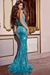 Jovani D5080 Beaded Neckline Glitter Corset Dress