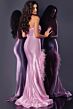Jovani D5314 Feather Slit Strapless Sweetheart Dress