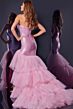 Jovani D5315 Ruffle Skirt Strapless Sweetheart Dress