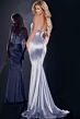Jovani D5401 Lace-Up Back Plunging Halter Dress