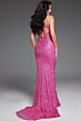 Jovani D5403 3D Flowers Cutout Sequin Dress