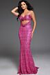 Jovani D5403 3D Flowers Cutout Sequin Dress