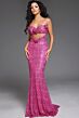 Jovani D5403 3D Flowers Cutout Sequin Dress