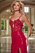 Jovani D5412 Floral Corset Slit Skirt Dress