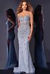 Jovani D5500 Side Slit Embellished Corset Dress