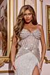 Jovani D5601 Embellished Corset Sequin Skirt Dress