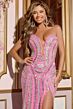 Jovani D5719 Plunging Neckline Strapless Geometric Dress