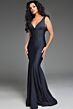 Jovani D5810 3D Floral Straps V-Neck Corset Dress