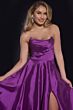 Jovani D5822 Draped Top Slit Skirt Strapless Dress