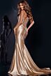 Jovani D5903 Beaded Corset Lace-Up Halter Dress