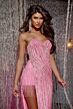Jovani D6019 Fringe Slit Strapless Sweetheart Neckline Dress