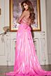 Jovani D6028 Ruched Top Metallic Lace-Up Dress