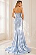 Jovani 38485 Strapless Corset Fit and Flare Satin Dress