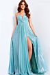 Jovani 39023 Strapless Notched Neckline Metallic A-Line Dress