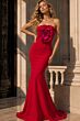Jovani 40214 Flower Applique Strapless Neckline Dress