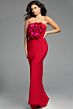 Jovani 40214 Flower Applique Strapless Neckline Dress