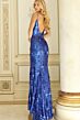Jovani 42155 V-Neck Slit Skirt Sequin Dress