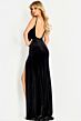 Jovani 42392 Plunging Neckline Backless Velvet Dress