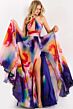 Jovani 42717 Multicolor Halter Neckline Pleated A-Line Dress