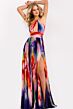 Jovani 42717 Multicolor Halter Neckline Pleated A-Line Dress