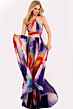 Jovani 42717 Multicolor Halter Neckline Pleated A-Line Dress