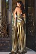 Jovani 42838 High Slit Strapless Metallic Dress