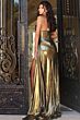 Jovani 42838 High Slit Strapless Metallic Dress