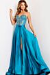 Jovani 43729 Strapless Sweetheart Neckline Beaded Corset Top Dress