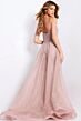 Jovani 43854 Plunging Neckline with Overskirt Embellished Dress