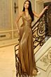 Jovani 43883 Plunging Halter Neckline Metallic Pleated Dress