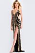 Jovani 43953 Deep V-Neckline Embellished Column Dress