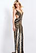 Jovani 43953 Deep V-Neckline Embellished Column Dress