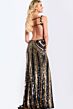 Jovani 43953 Deep V-Neckline Embellished Column Dress
