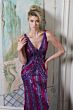 Jovani 43953 Deep V-Neckline Embellished Column Dress
