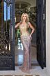 Jovani 44131 High Slit Strapless Sequin Dress