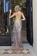 Jovani 44131 High Slit Strapless Sequin Dress