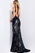 Jovani 44170 Modified V-Neckline Sheer Side Dress