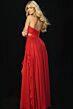 Jovani 44233 V-Strap High Slit Ruched Dress