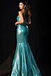 Jovani 44342 Godet Skirt Strapless Metallic Dress