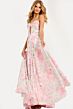 Jovani 44518 Ruched Bodice Pleated Floral Dress