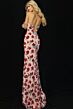 Jovani 44634 Double Keyhole Sweetheart Neckline Lace-Up Floral Dress