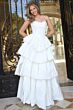 Jovani 45111 Basque Waist Layered Skirt Dress
