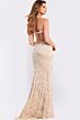 Jovani 45257 High Slit Halter Neckline Embellished Dress