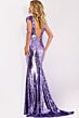 Jovani 45530 Cap Sleeve Plunging Neck Sequin Dress