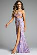 Jovani 45531 Halter Strap Multi Cutout Embroidered Dress