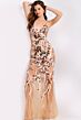 Jovani 45601 Spaghetti Straps Floral Illusion Dress