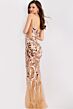Jovani 45601 Spaghetti Straps Floral Illusion Dress
