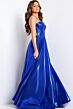Jovani 45699 Corset Bodice Lace-Up Metallic Dress